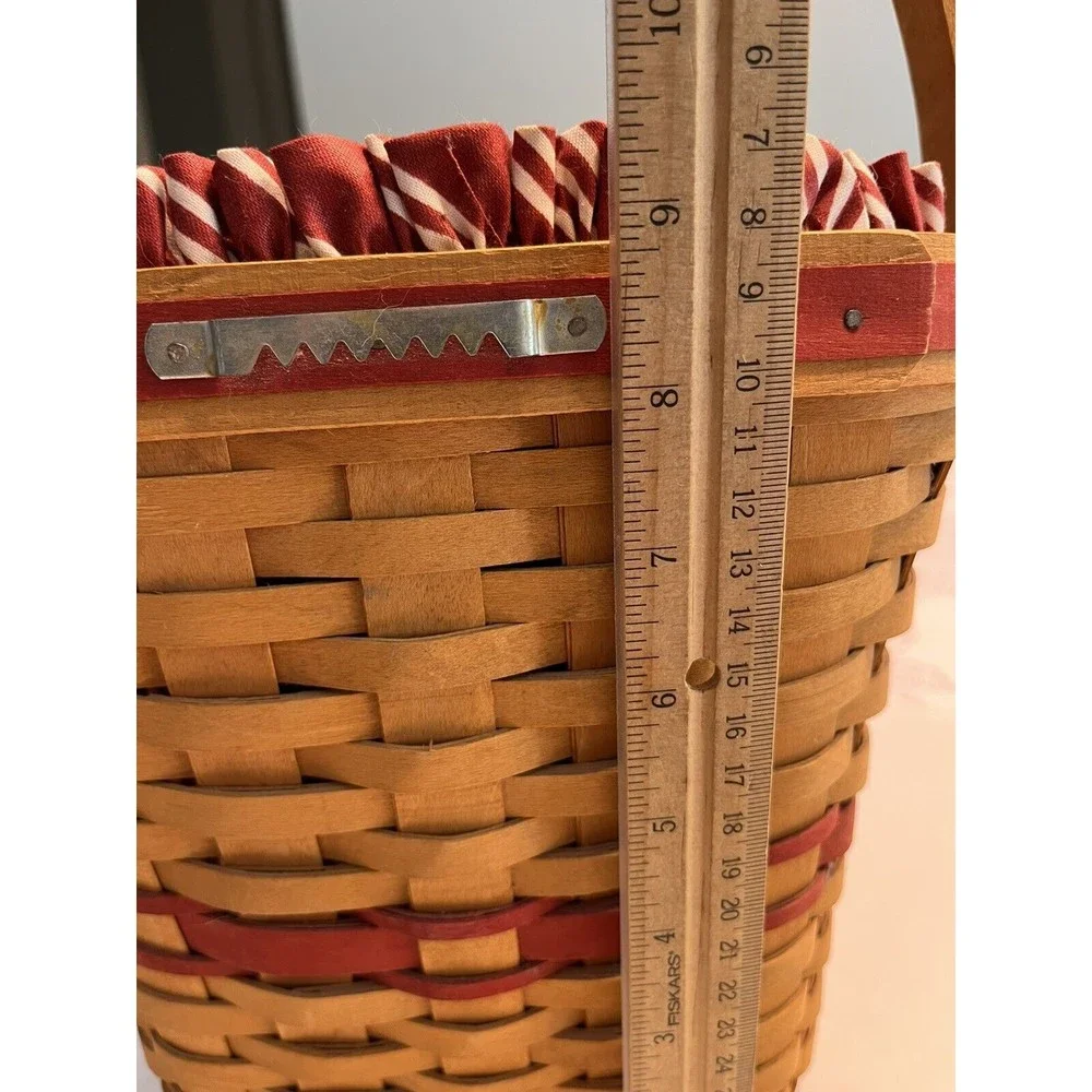 Longaberger 1998 Christmas Collection Red Glad Tidings Basket Liner Protector